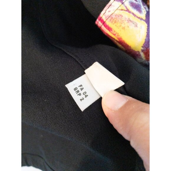 St. John Sport Black Jacket With Vibrant Printed Lining & Adjustable Drawstring - Picture 8 of 15